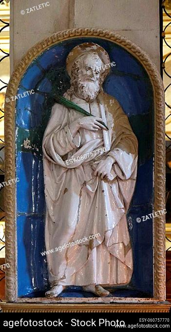 Statue of Saint, Basilica of San Frediano, Lucca, Tuscany, Italy