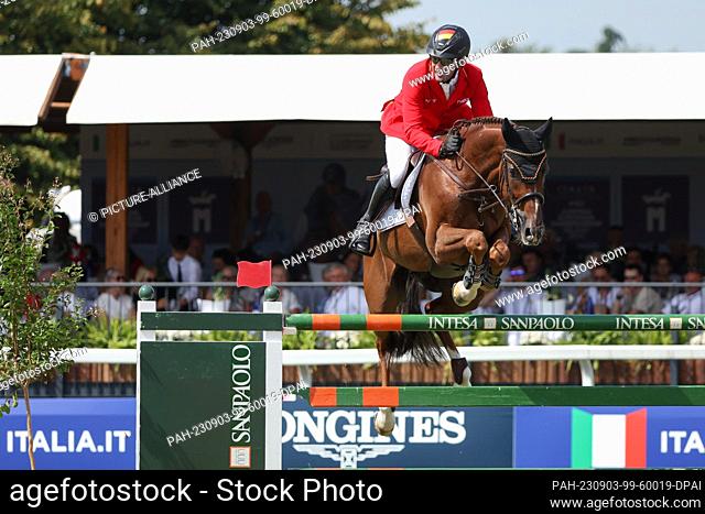 03 September 2023, Italy, Mailand: Equestrian sport: European Championship, Show Jumping, Individual, Final with 2 rounds