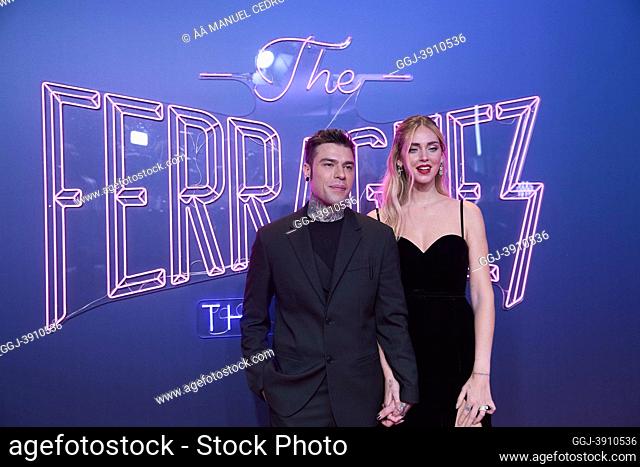 Chiara Ferragni, Fedez (Federico Leonardo Lucia) attends ‘The Ferragnez’ Amazon Original Premiere at Yelmo Luxury Palafox on November 29, 2021 in Madrid, Spain