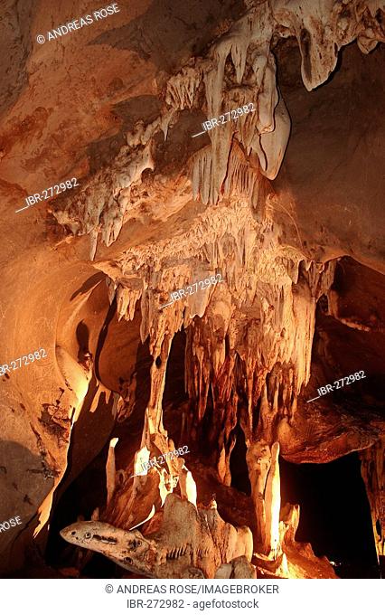 Lava tube, stalactite cave near Kanchanaburi, Thailand