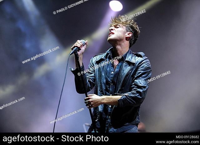 Scottish singer-songwriter Paolo Nutini during the concert at the festival Rock in Rome, at the Capannelle Hippodrome. Rome (italy), July 19th, 2014