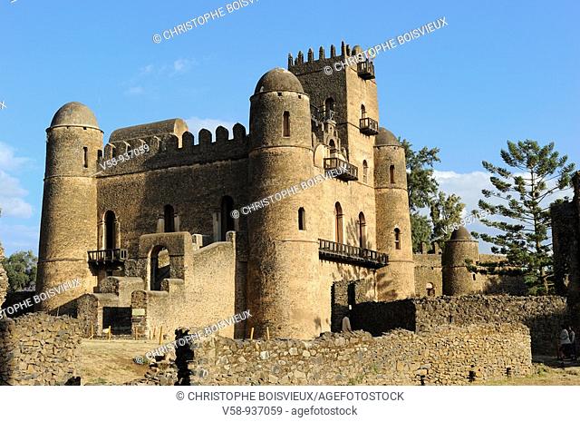 Fasilades palace. Royal enclosure. Fortress-city of Fasil Ghebbi. World Heritage Site. Gonder . Ethiopia
