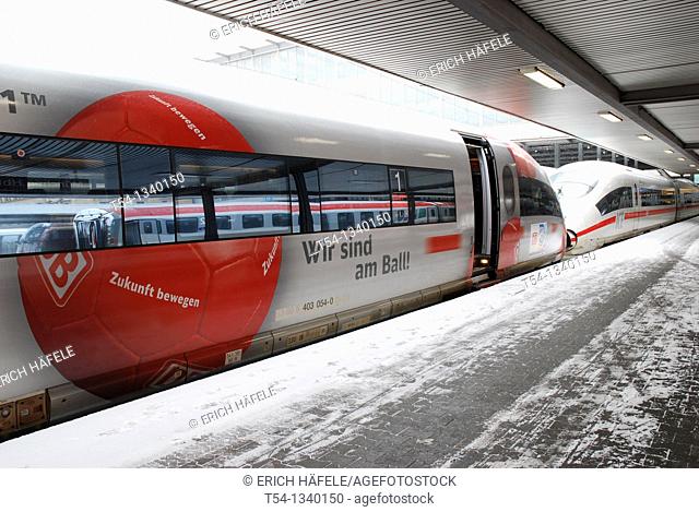 Deutsche Bahn's ICE in the special coating on the women's soccer World Cup 2011 in Germany