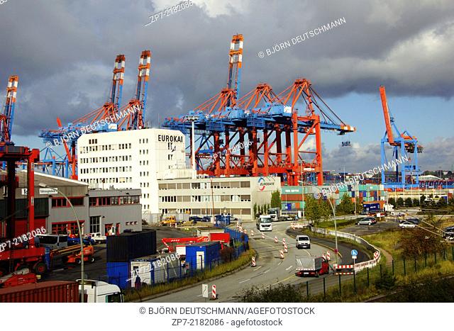 The Container terminal in Hamburg