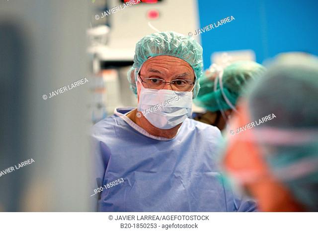 Hiatal Hernia Surgery, Laparoscopy, General Emergency Surgery, Operating Theatre, Donostia Hospital, San Sebastian, Donostia, Gipuzkoa, Basque Country, Spain