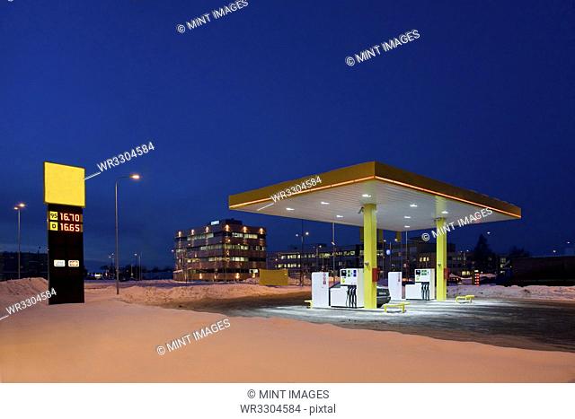 Gas Station At Night