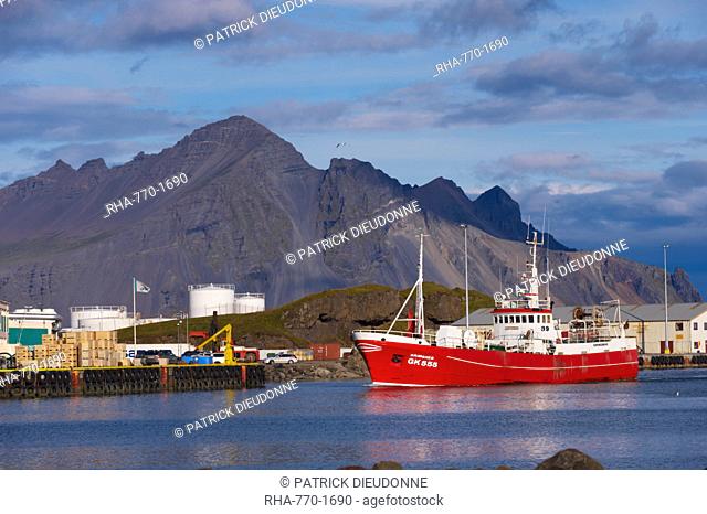 Harbour at Hofn, one of the main towns of the East Fjords region Austurland, Iceland, Polar Regions