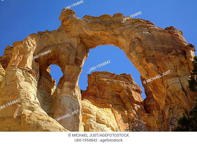 Grosvenor Arch, a double-arch, at the Grand Staircase Escalante National Monument in Southern Utah