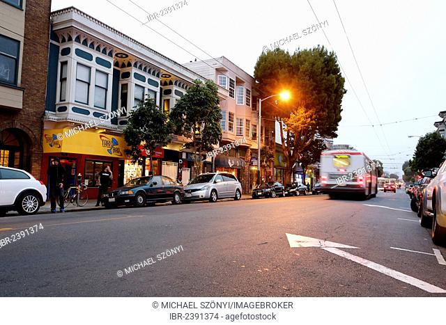 Bus in The Haight, San Francisco, California, USA