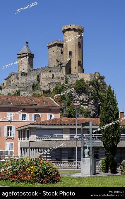 castle of Foix, 10th century, Foix, department of Ariège, Occitanie, Pyrenean mountain range, France