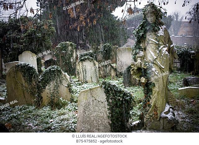 Bromton cemetery in London. England, UK