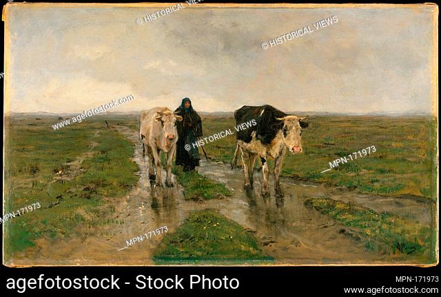 Changing Pasture. Artist: Anton Mauve (Dutch, Zaandam 1838-1888 Arnhem); Date: ca. 1880s; Medium: Oil on canvas; Dimensions: 24 x 39 5/8 in. (61 x 100