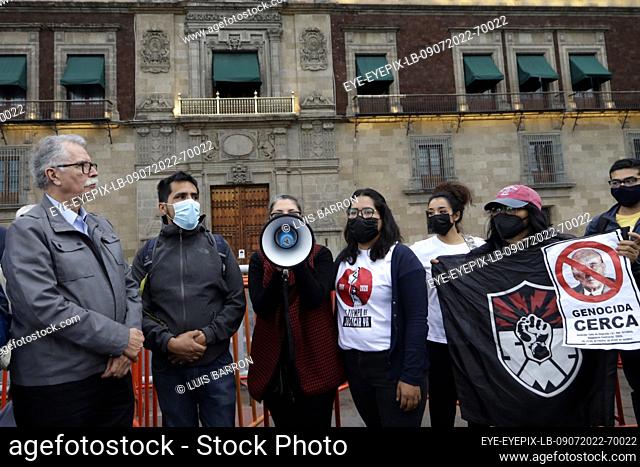 July 9, 2022, Mexico City, Mexico: Members of the Committee 68 Pro Democratic Liberties, take part during a demonstration outside National Palce