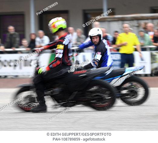 Feature, Wiper: duels, duel between Justin Tichatschek (Moersch) and Jan Zoll (Philippsburg). GES / Motorsport / Motoball: Typhoon Moersch - MSC Philippsburg