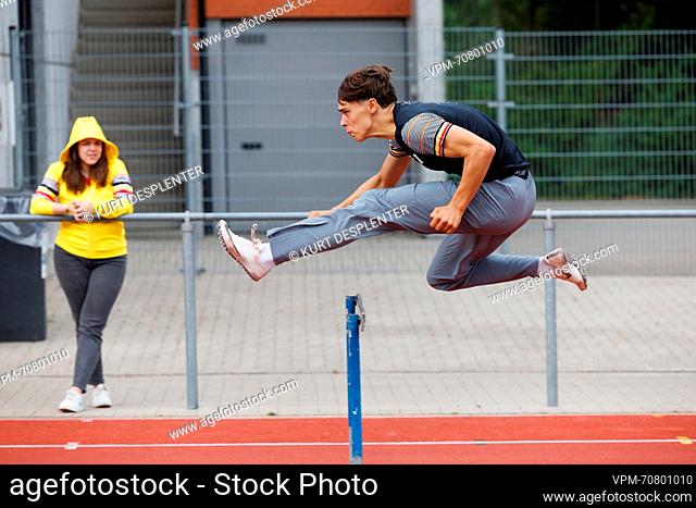 Belgian Athlete Flor Lambrechts pictured in action during a training session at a team building training camp of the young Team Belgium athletes in Gent