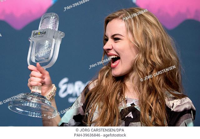 Singer Emmelie de Forest representing Denmark celebrates after winning the Grand Final of the Eurovision Song Contest 2013 in Malmo, Sweden, 18 May 2013