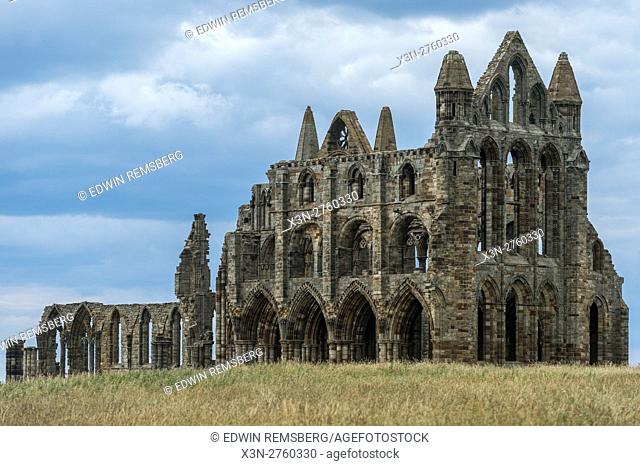 UK, England, Yorkshire - view of the Whitby Abbey located in England