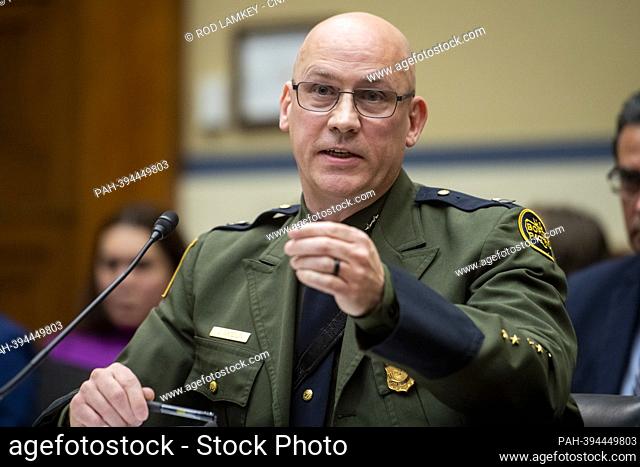 John Modlin, Chief Patrol Agent, Tucson Sector, U.S. Customs and Border Protection responds to questions during a House Committee on Oversight and...