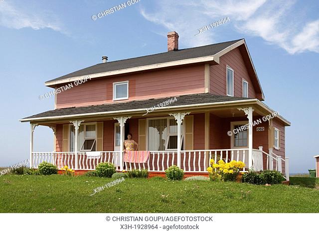 wooden house of Cap aux Meules island, Magdalen Islands, Gulf of Saint Lawrence, Quebec province, Canada, North America