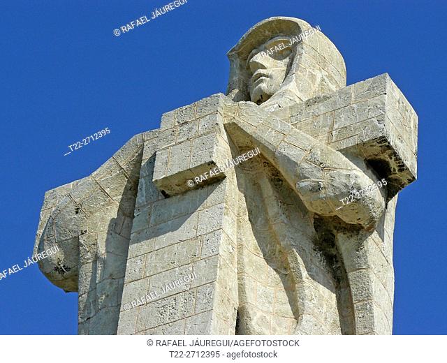 Huelva (Spain). Detail of the Monument of Faith discoverer near the city of Huelva