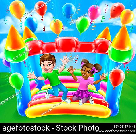 Bouncy castle park Stock Photos and Images | agefotostock
