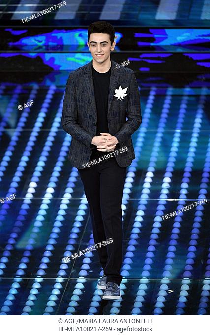 Michele Bravi on stage during the 67th Sanremo Music Festival 2017, Italy - 10 Feb 2017