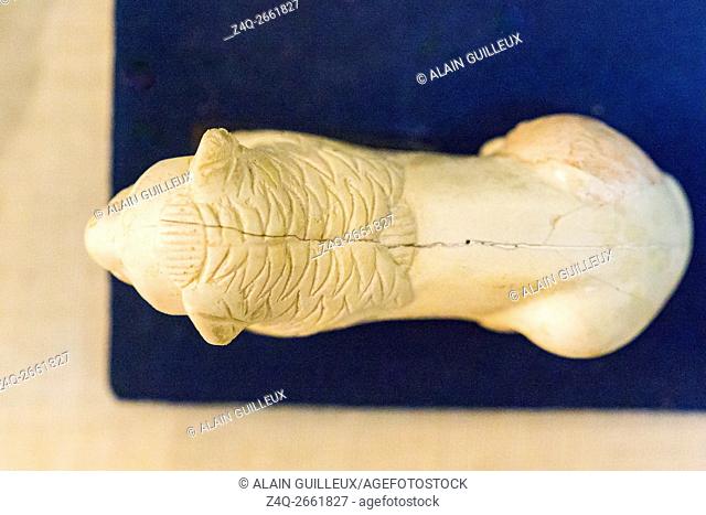 Egypt, Cairo, Egyptian Museum, pawns in the form of lion (or lioness), ivory, from Abusir el Meleq