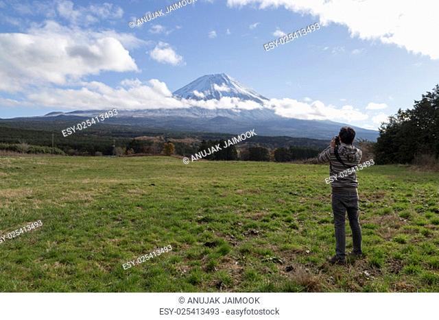 This photo was shot from the area around Mt.Fuji in Autumn. It is time to start snow cap on the top of Mt.Fuji. There are 5 lake around Mt.Fuji