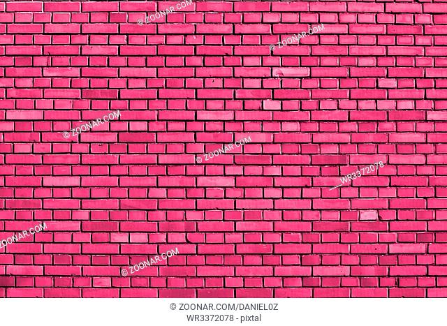 fuchsia rose colored brick wall background