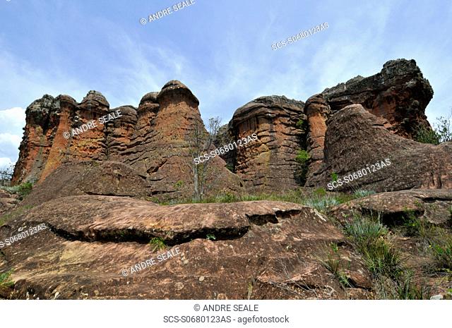 Intriguing sandstone formations, Vila Velha State Park, Ponta Grossa, Paran, Brazil