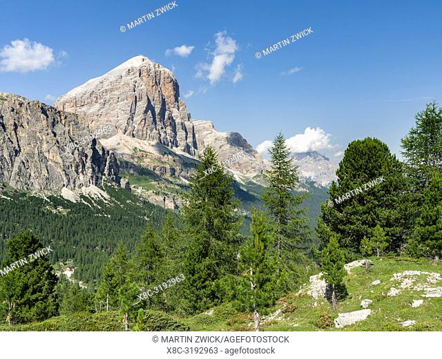 Tofana de Rozes from south in the dolomites of Cortina d'Ampezzo. Part of the UNESCO world heritage the dolomites. Europe, Central Europe, Italy