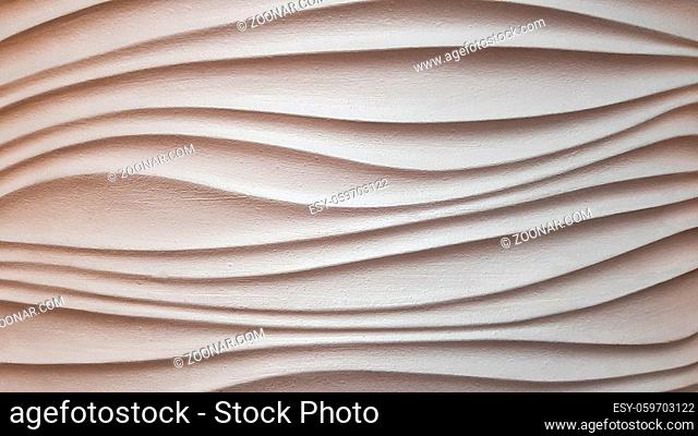 Gypsum texture. Wavy background. Interior decoration of walls or panels. white background of abstract waves. Abstract pattern, wave wavy modern