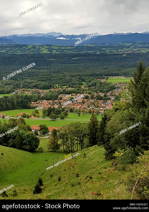 Hohenpeissenberg, Weilheim-Schongau district, famous for its pilgrimage church of the Assumption of the Virgin Mary and the beautiful view of the Alps