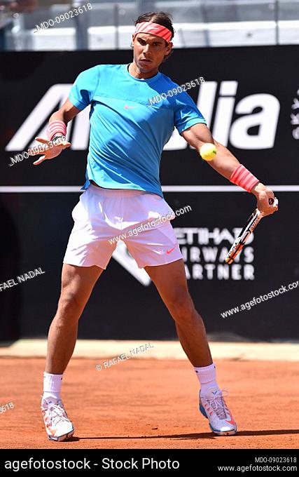 The Spanish tennis player Rafael Nadal during the Internationali BNL d’Italia di Tennis at the Foro italico. Rome (Italy), May 14th, 2015