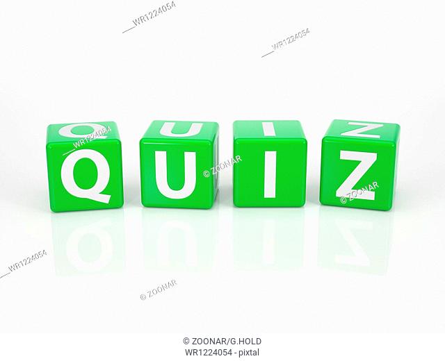Quiz out of green Letter Dices
