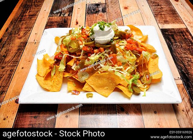 Traditional and Authentic Mexican cuisine known as nachos
