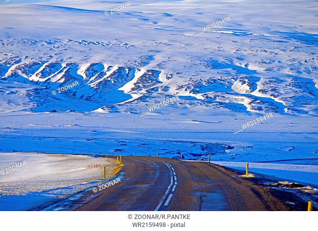wintery landscape alongs Icelands Road Nr