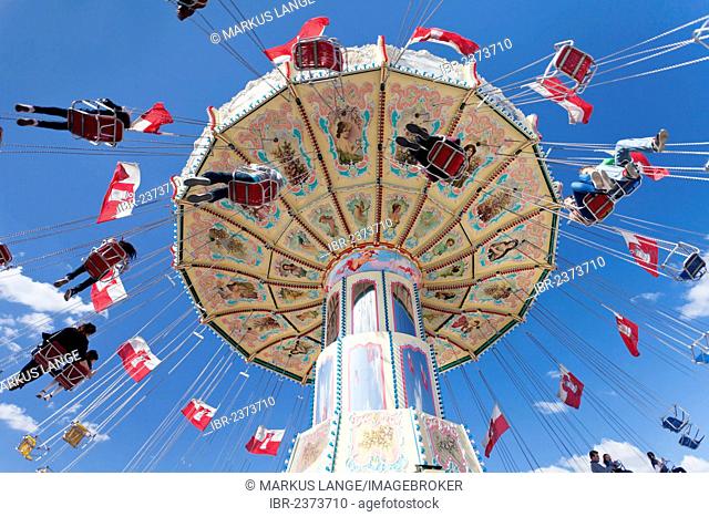 Swing ride or chairoplane, Cannstatter Wasen, Stuttgart Beer Festival, spring festival, fairground, Stuttgart, Baden-Wuerttemberg, Germany, Europe