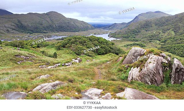Beautiful landscape of Ladies View in Killarney National Park. Ring of Kerry in Ireland