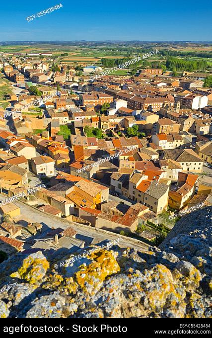 Town View from Cave Traditional Wineries, San Esteban de Gormaz, Soria, Castilla y León, Spain, Europe