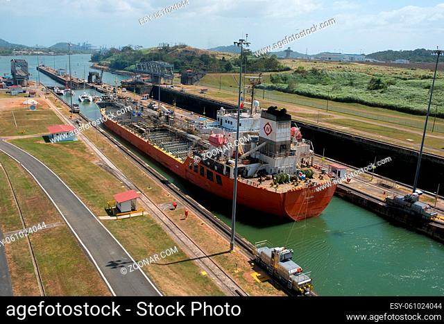 Panama City, Panama - march 2018: The Panama Canal, Miraflores Locks, Panama City