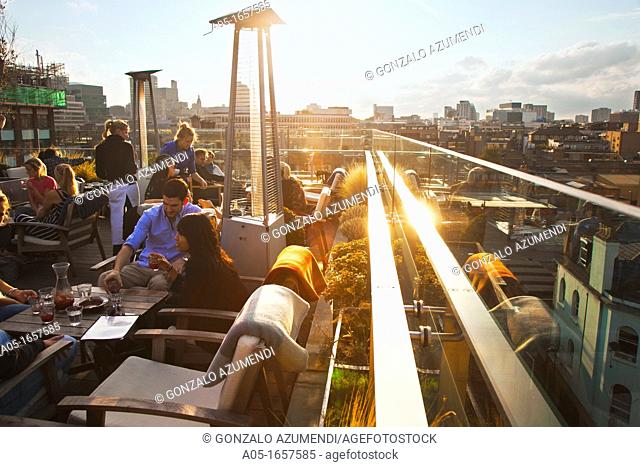 Rooftop of Boundary, first project from Prescott & Conran Limited  Shoreditch  London  Enlgland, United Kingdom, UK