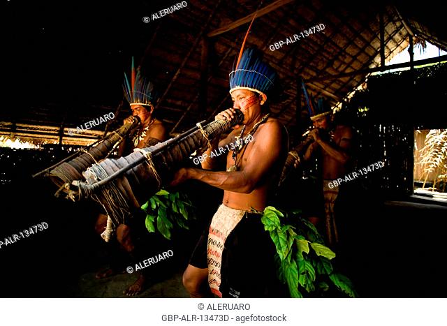 Indian, Indigenous dance, Dessano Tribe, Tupé Community, Manaus, Amazônia, Amazonas, Brazil