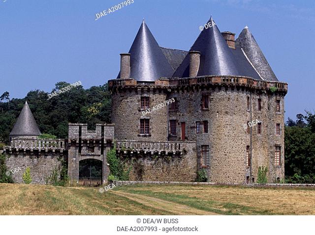 View of Chateau de Landal, Broualan, Brittany. France 15th-19th century