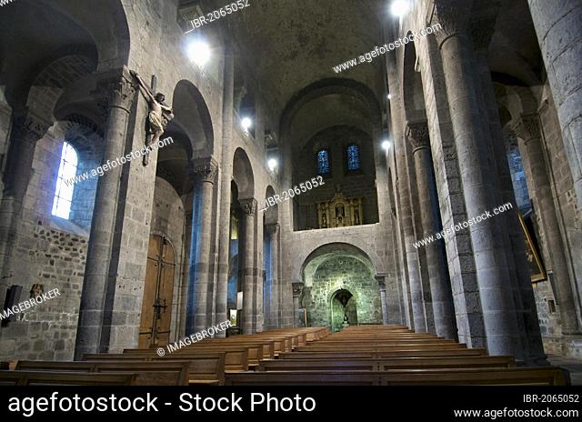 Romanesque church Notre-Dame d?Orcival, Orcival, Puy de Dome, Auvergne, France, Europe