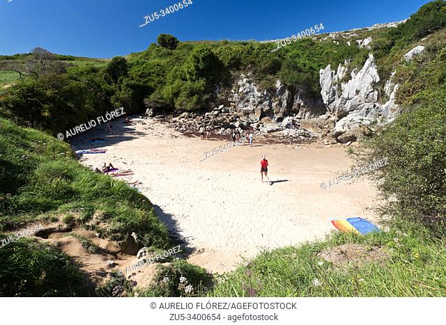 The beach of Gulpiyuri is a small beach located in the municipality of Llanes, north of the town of Naves (Asturias, Spain) It was declared a natural monument...