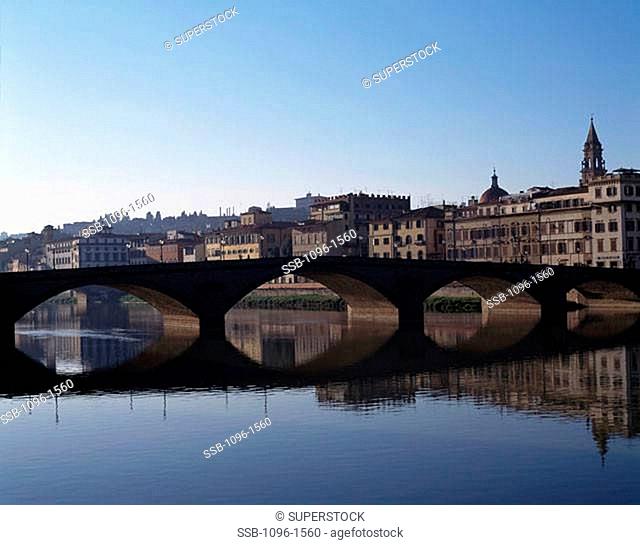 Bridge across a river, Florence, Italy