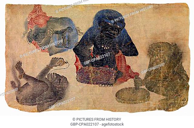 Central Asia: Four demons. Siyah Kalem School, 15th century