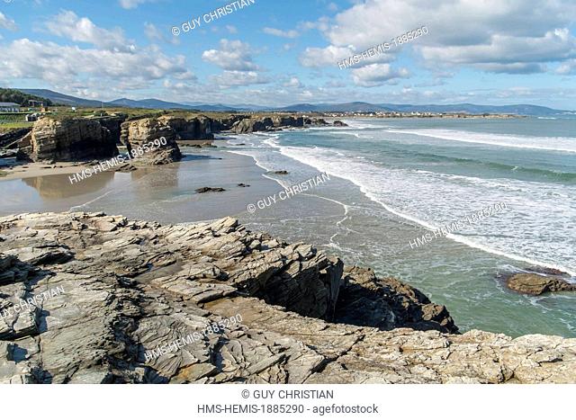Spain, Galicia, Cantabrian coast, Ribadeo, As Catedrais Beach, Cantabrian sea