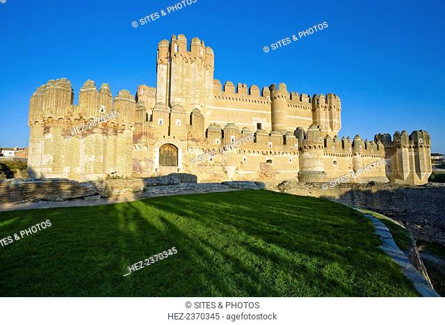 The Castillo de Fonesca (Coca Castle), Coca, Spain. Coca Castle was erected by Moorish builders in the mid-15th century for Bishop Alfonso Fonseca